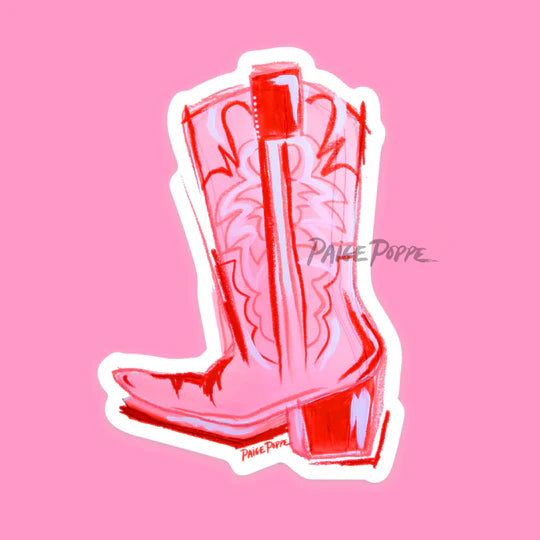 "Pink Cowgirl Boot" Sticker