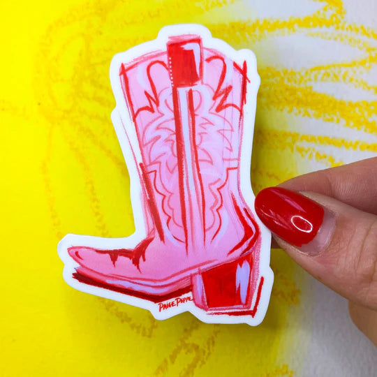 "Pink Cowgirl Boot" Sticker