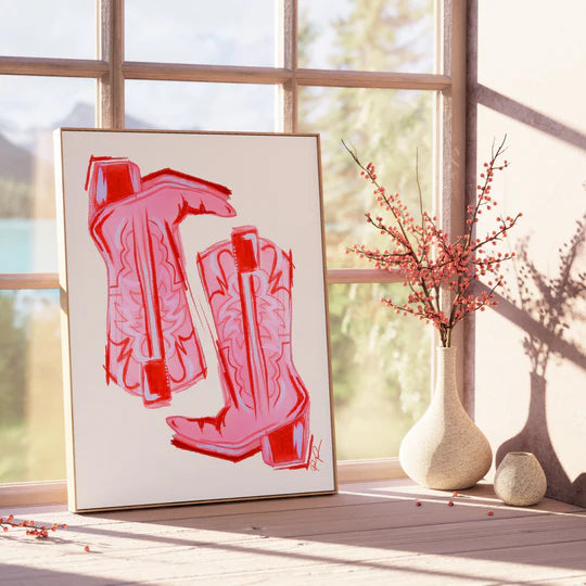 "Pastel Pair" Cowgirl Boots Art Print