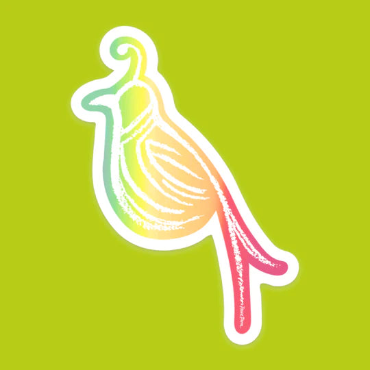 "Technicolor Quail" Sticker