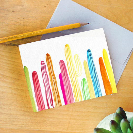 "Rainbow Saguaros" Greeting Card