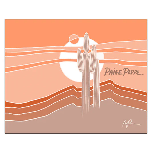 "Saguaros Eclipse" Horizontal Art Print