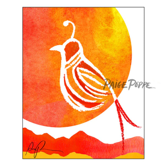 "Sunset Quail" Watercolor Print
