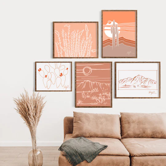 "Saguaros Eclipse" Vertical Art Print
