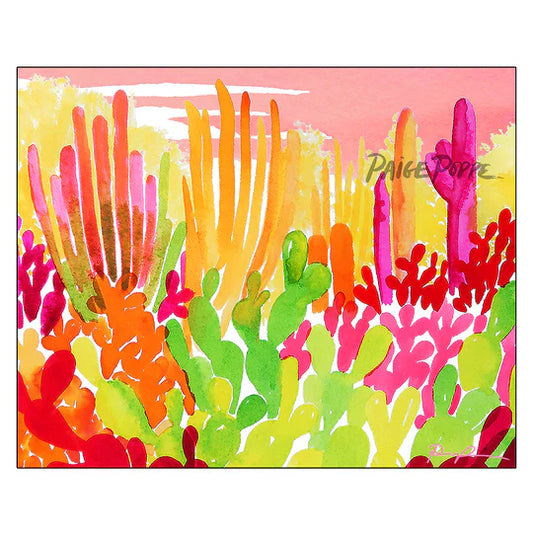 "Technicolor Garden" Watercolor Print