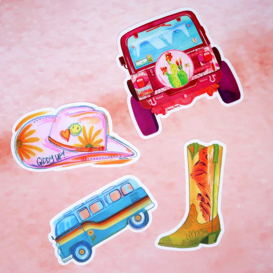 "Giddy Up" Cowgirl Hat Diecut Sticker