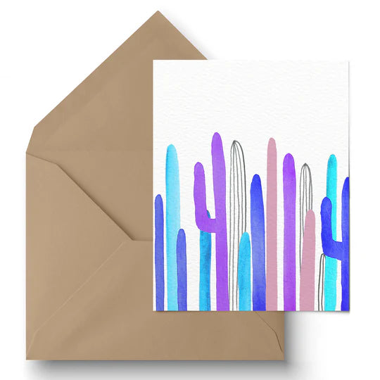 "Winter Saguaros" Greeting Card