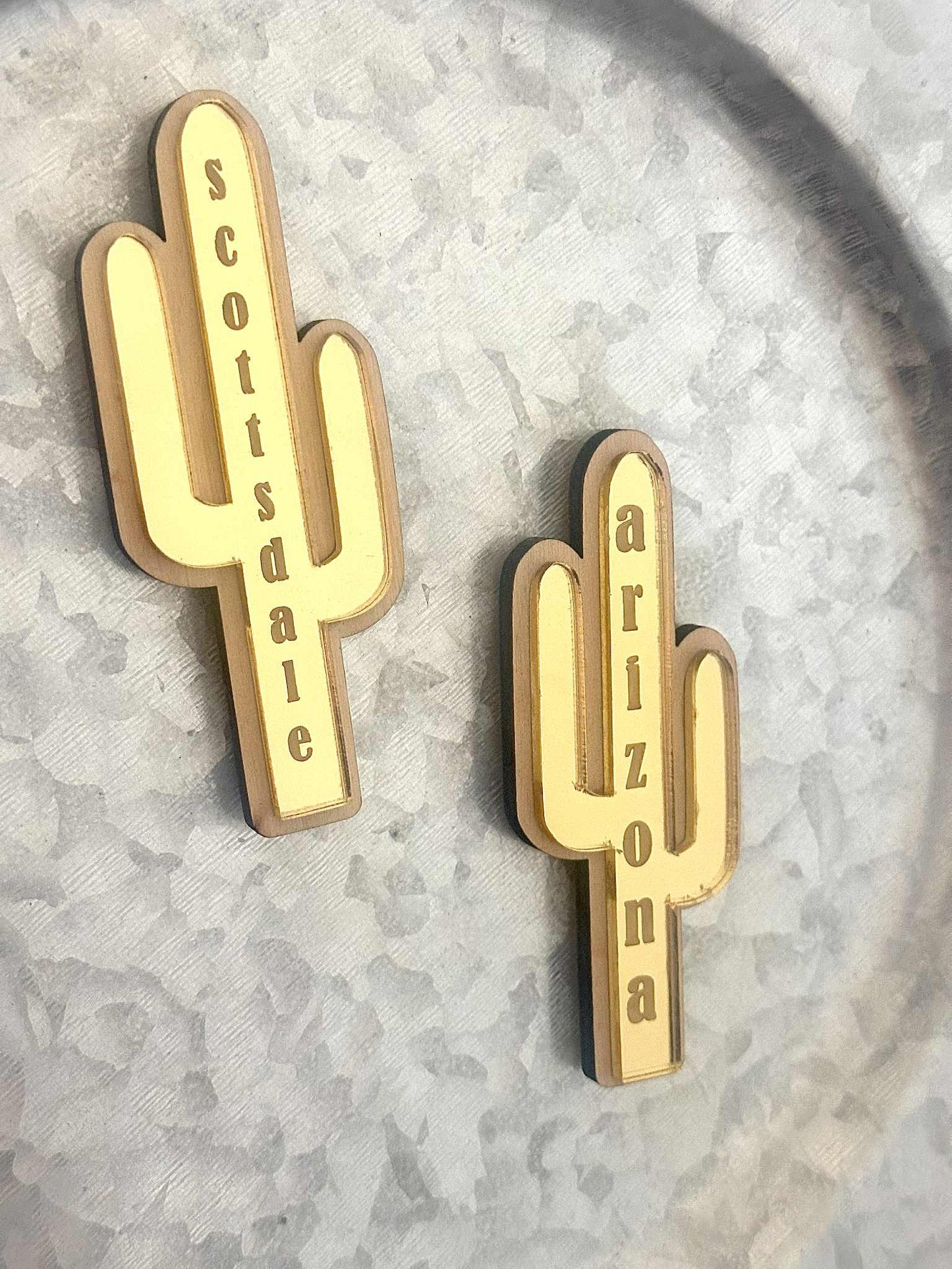 Scottsdale Arizona Mirror Wood Magnet