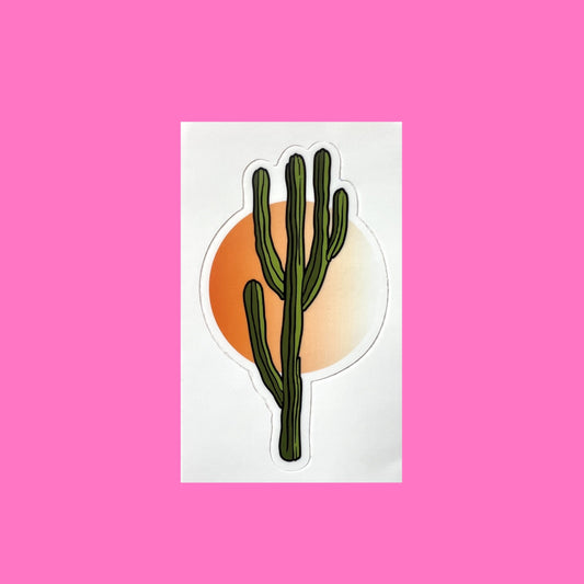 Cactus Sun Orange Sticker