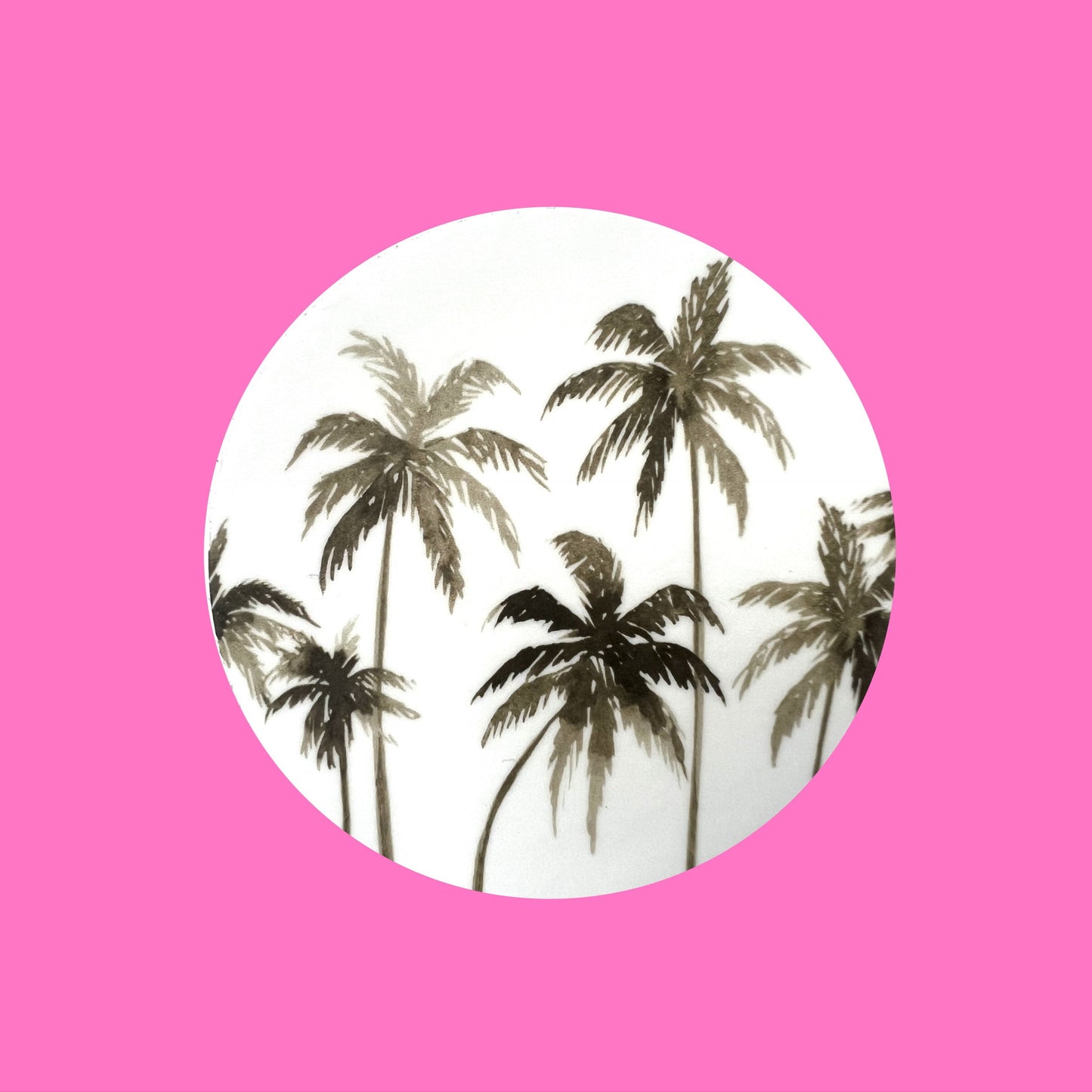 Palm Trees Circle Sticker
