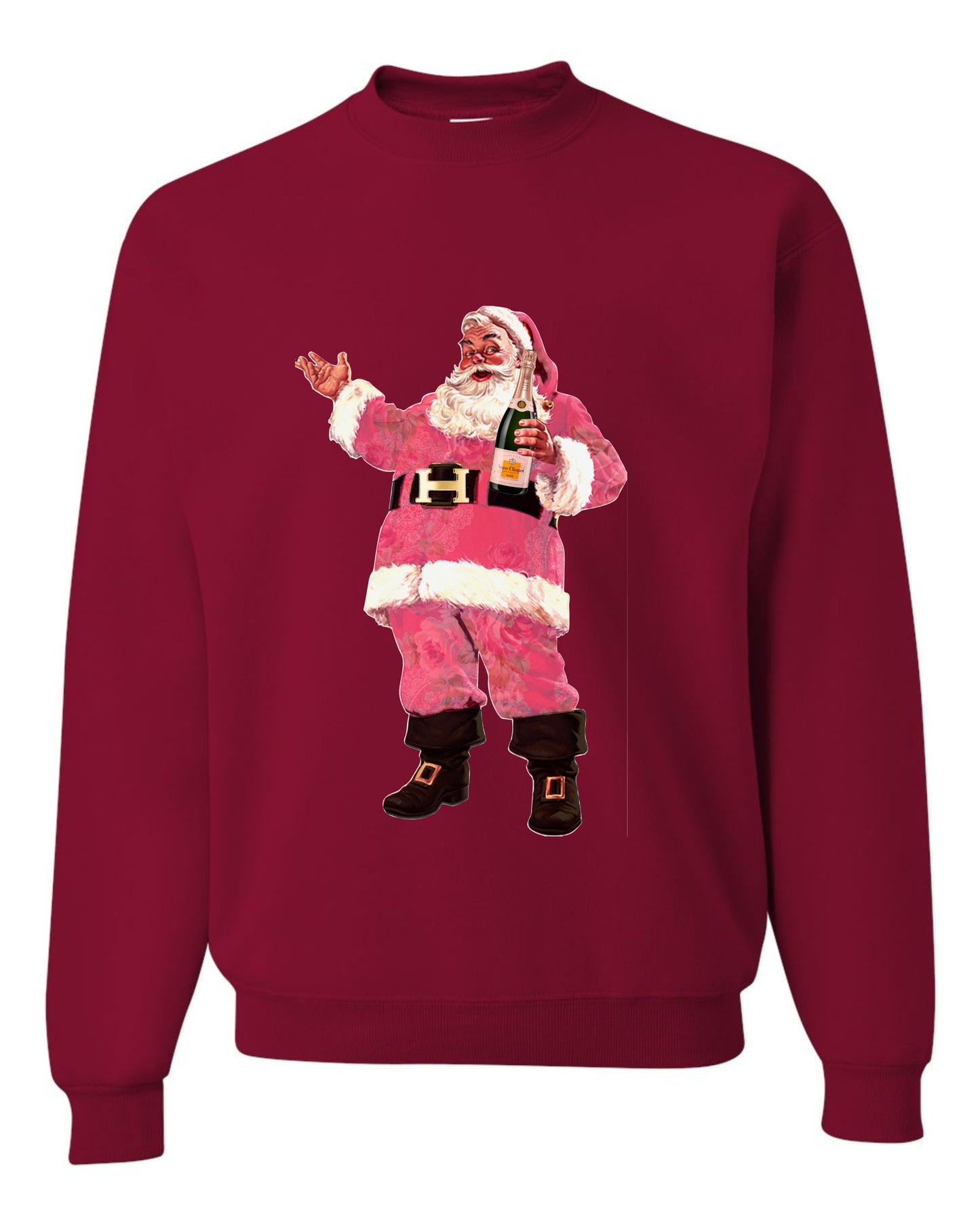 Pink Champagne Santa Sweatshirt