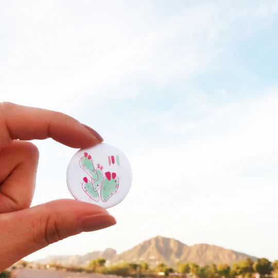 "Prickly Pop" Watercolor Button