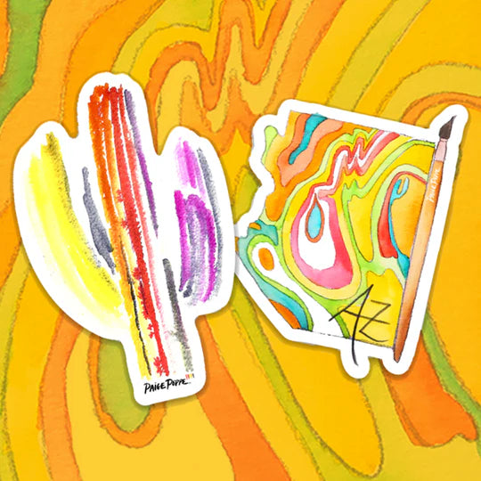 "Technicolor Saguaro" Sticker