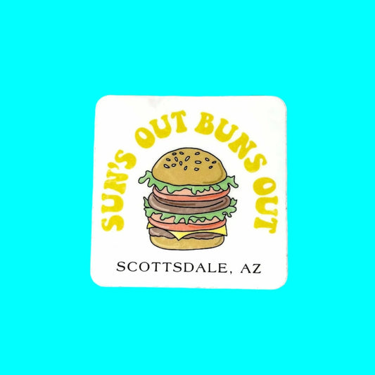Suns Out Buns Out Burger Sticker
